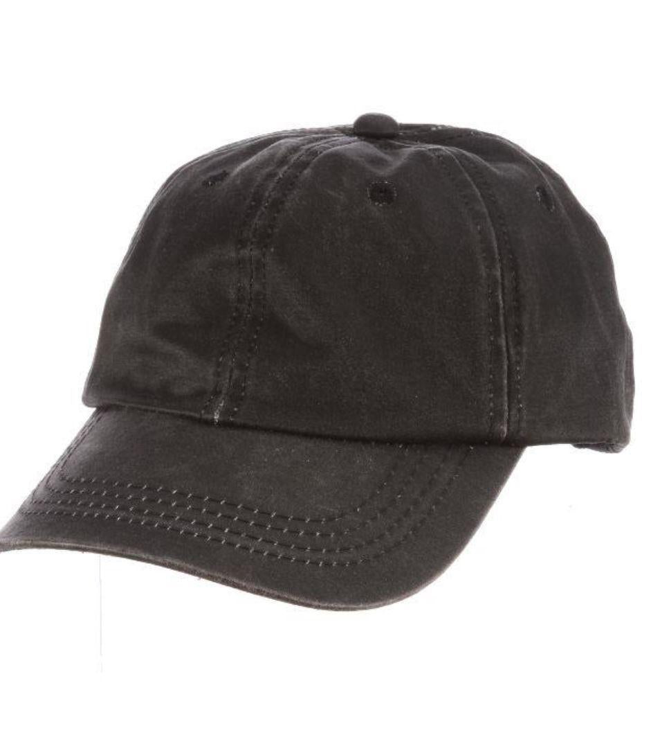 Unstructured Weathered Cotton Baseball Cap | Black