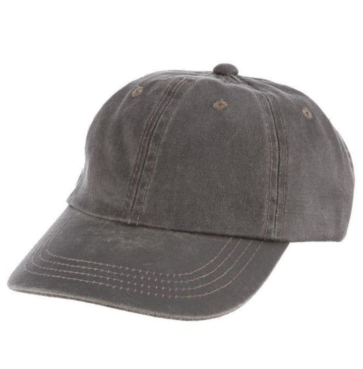 Unstructured Weathered Cotton Baseball Cap | Charcoal