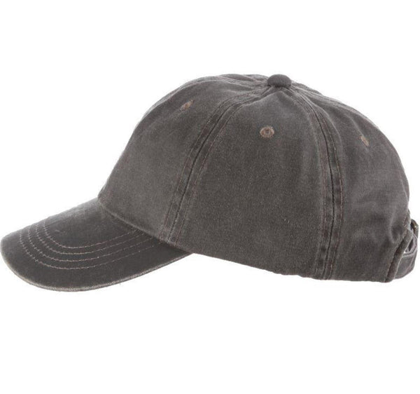 Unstructured Weathered Cotton Baseball Cap | Charcoal