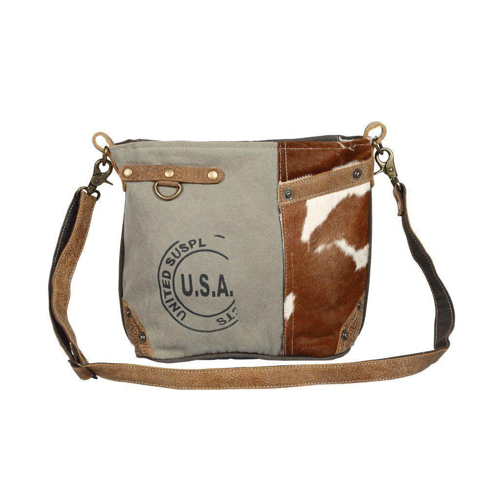 USA Stamp Hairon Pocket Shoulder Bag
