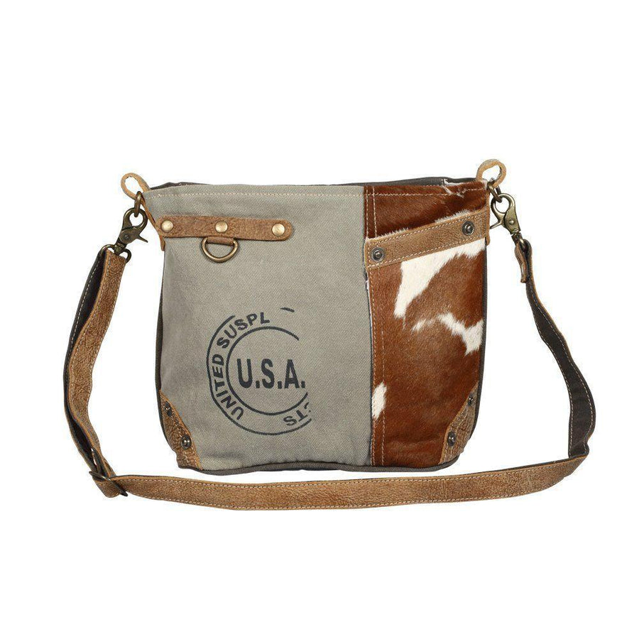 USA Stamp Hairon Pocket Shoulder Bag