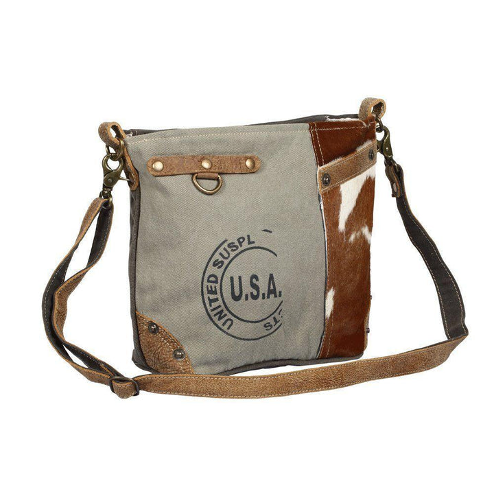 USA Stamp Hairon Pocket Shoulder Bag