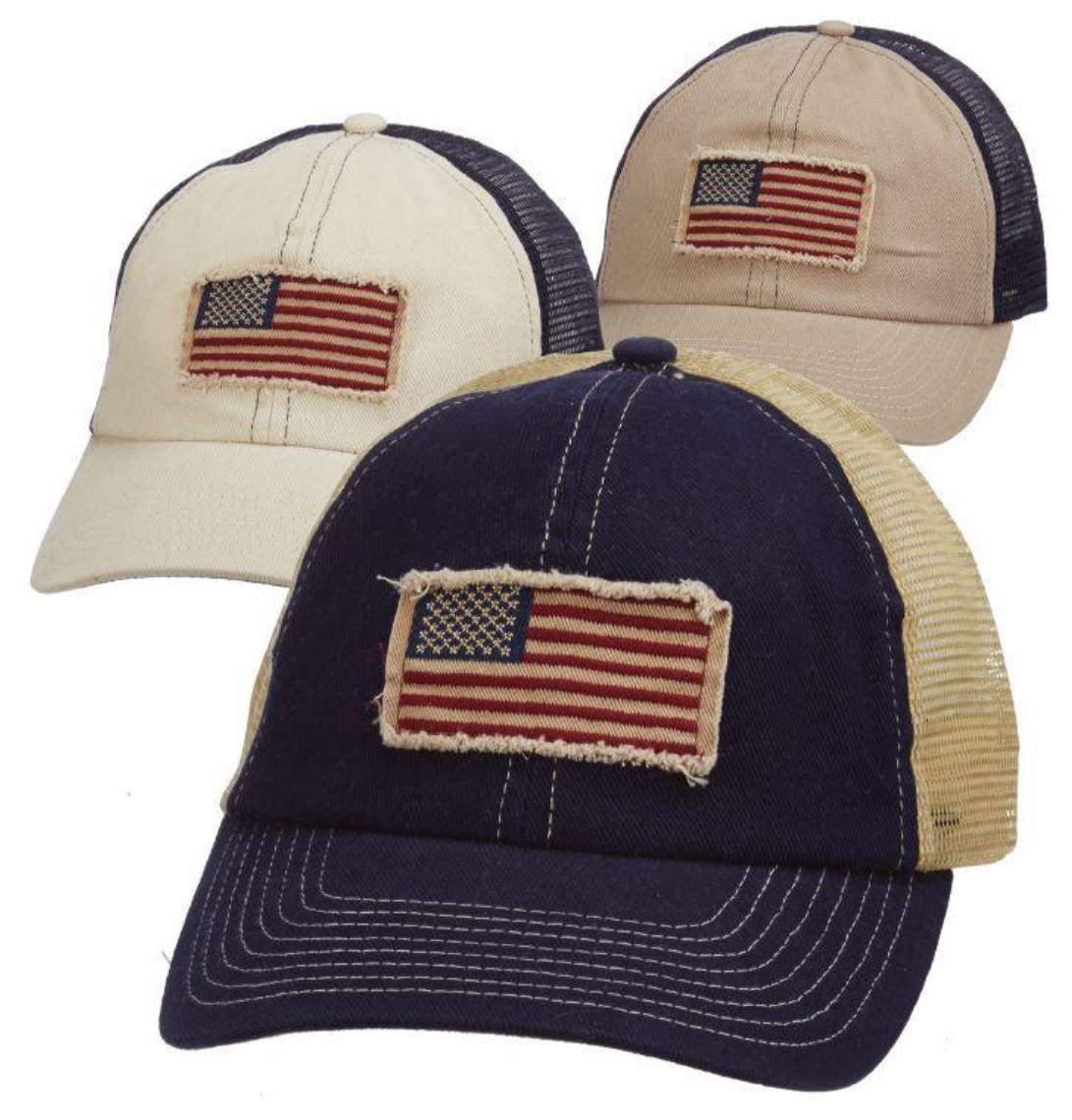 USA Unstructured American Flag Baseball Cap MEsh Back