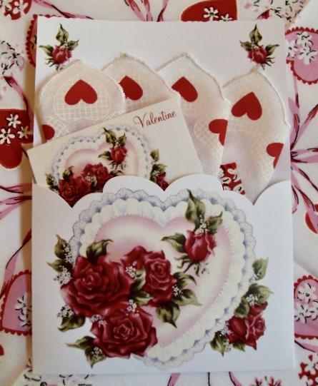 Valentine Rose Card with Handkerchief