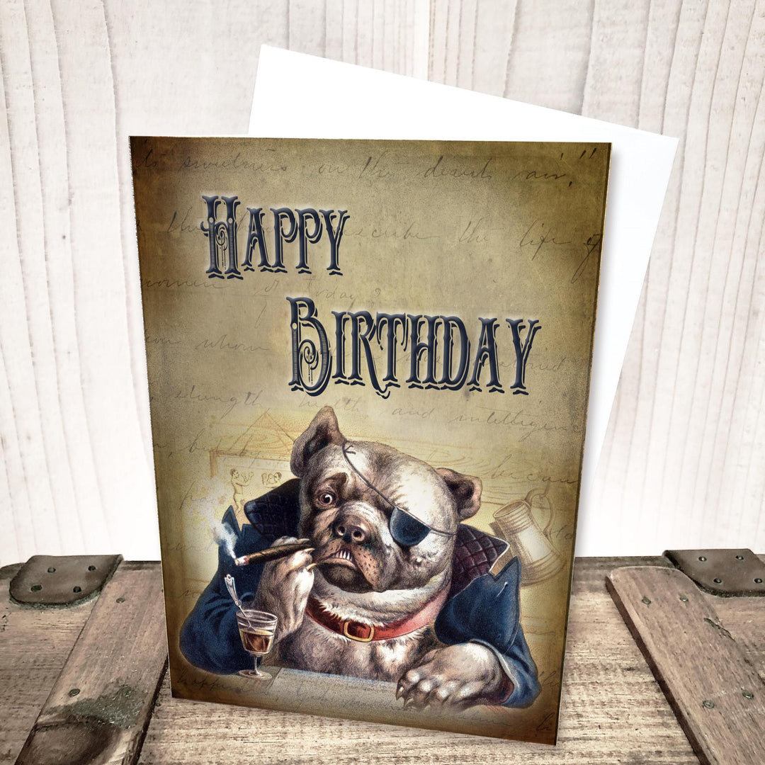 Vintage Bulldog Birthday Card by Yesterday's Best