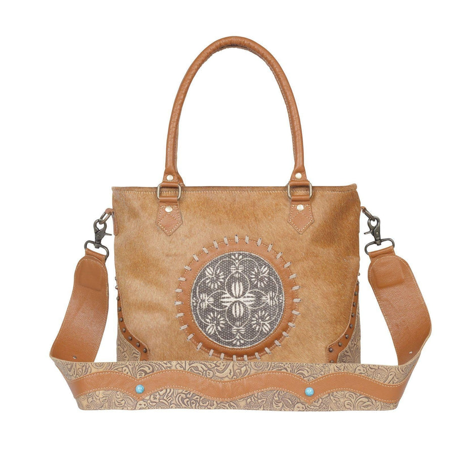 Vintage Cottagecore Leather and Hairon Bag