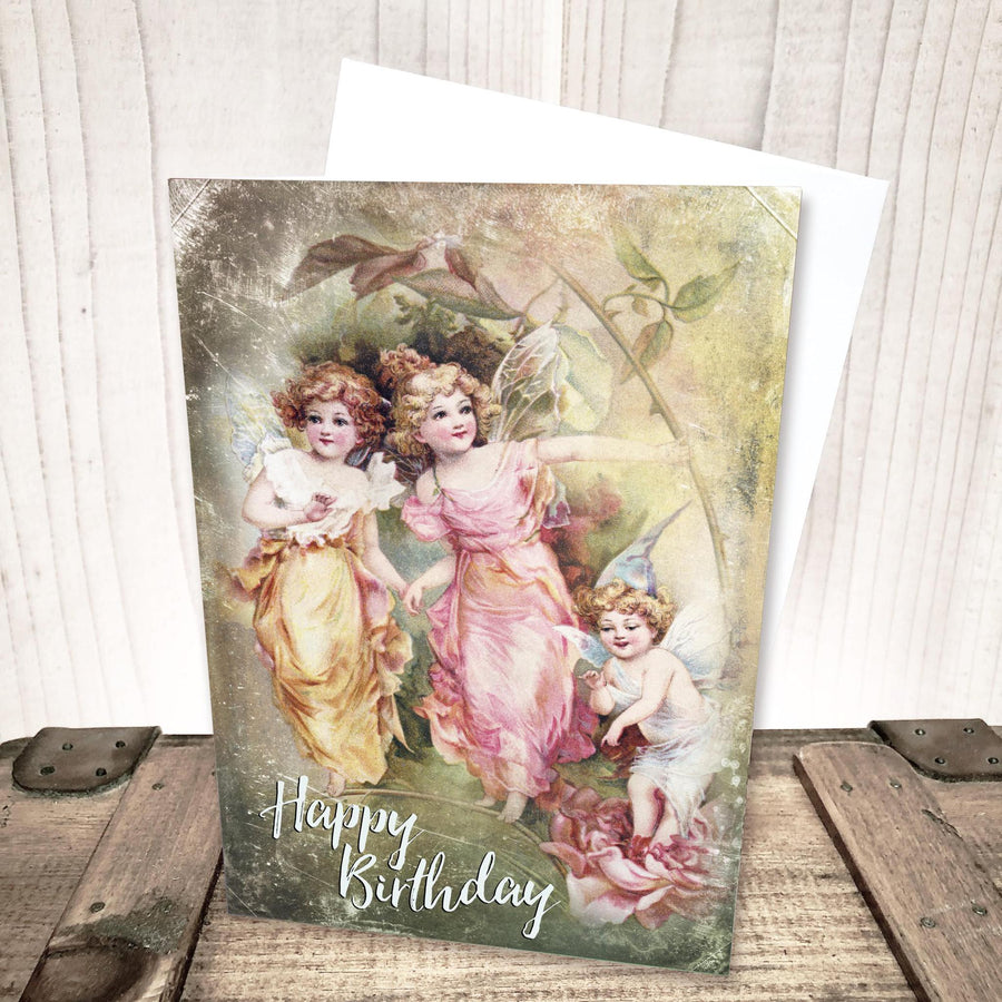 Vintage Fairies Birthday Card by Yesterday's Best
