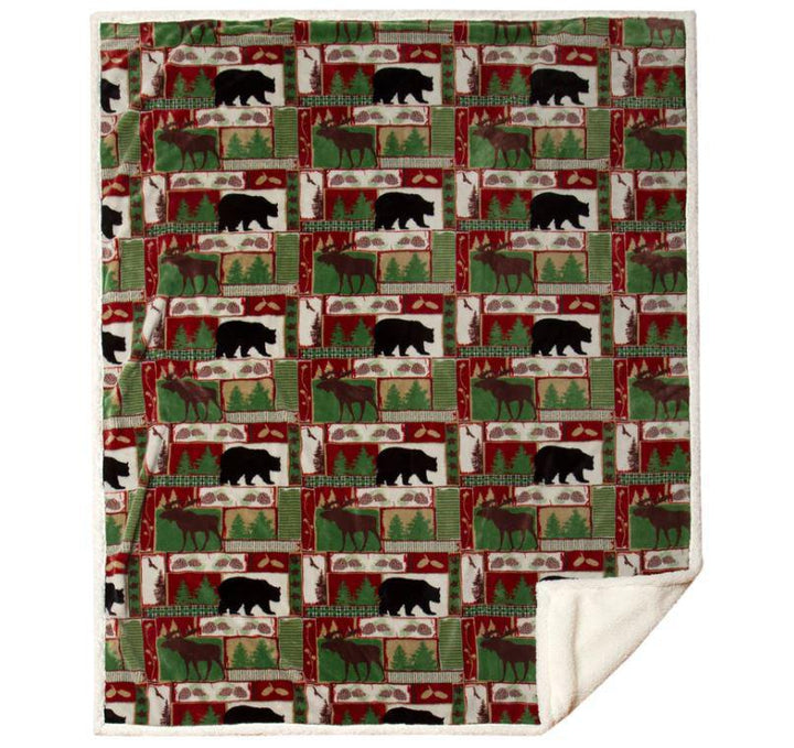 Vintage Holiday Sherpa Throw Blanket