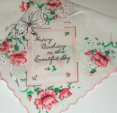 Vintage Inspired Floral Hanky | Birthday Card