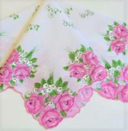 Vintage Inspired Floral Hanky | Classic Rose Bouquets