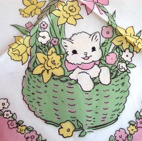 Vintage Inspired Floral Hanky | Garden Kitty