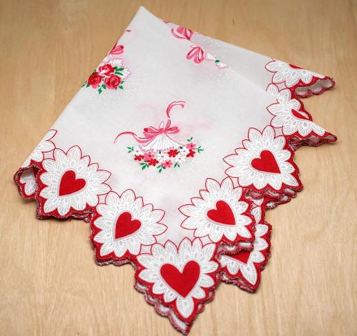 Vintage Inspired Floral Hanky | Hearts & Bouquets
