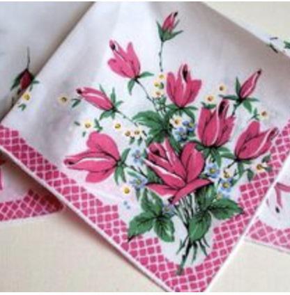 Vintage Inspired Floral Hanky | Lattice & Roses