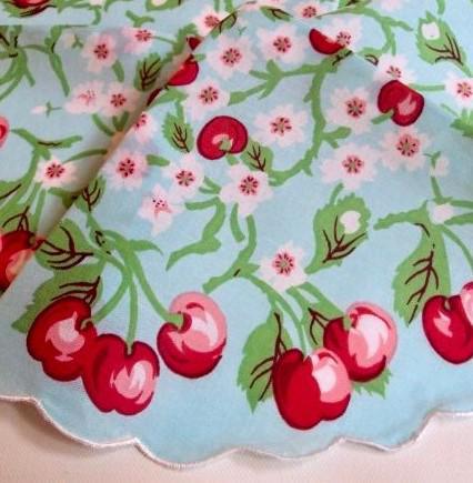 Vintage Inspired Floral Hanky | Round Cherry