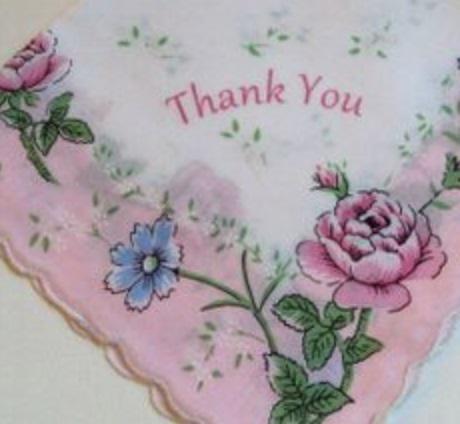 Vintage Inspired Floral Hanky | Thank You