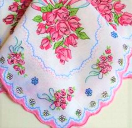 Vintage Inspired Floral Hanky | Unique Clover Shaped Rose