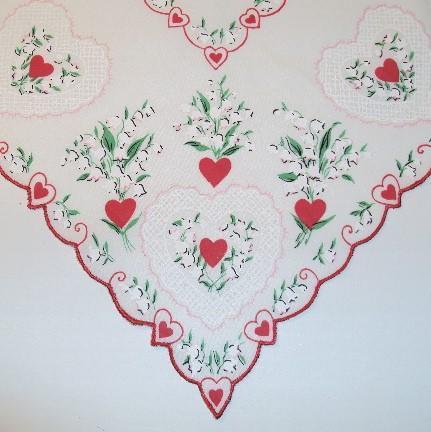 Vintage Inspired Hanky Lilly of the Valley Handkerchief