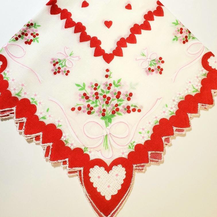 Vintage Inspired Hanky Red Handkerchief