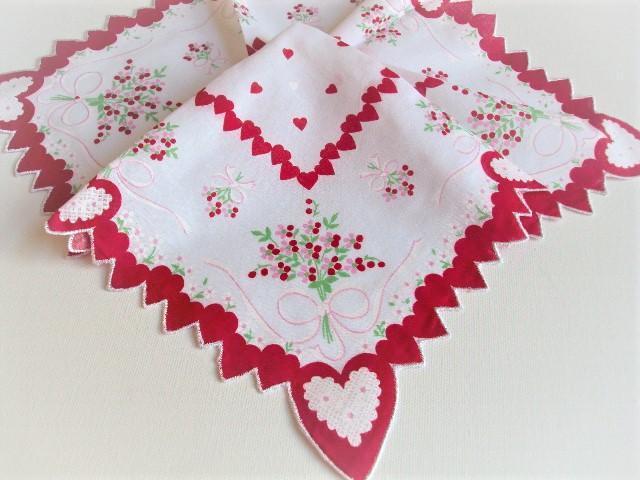 Vintage Inspired Hanky Red Handkerchief