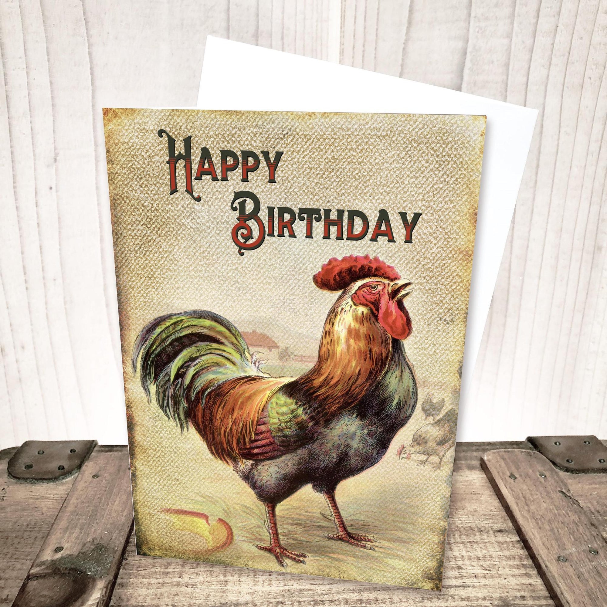 Vintage Rooster Vintage Birthday Card by Yesterday's Best
