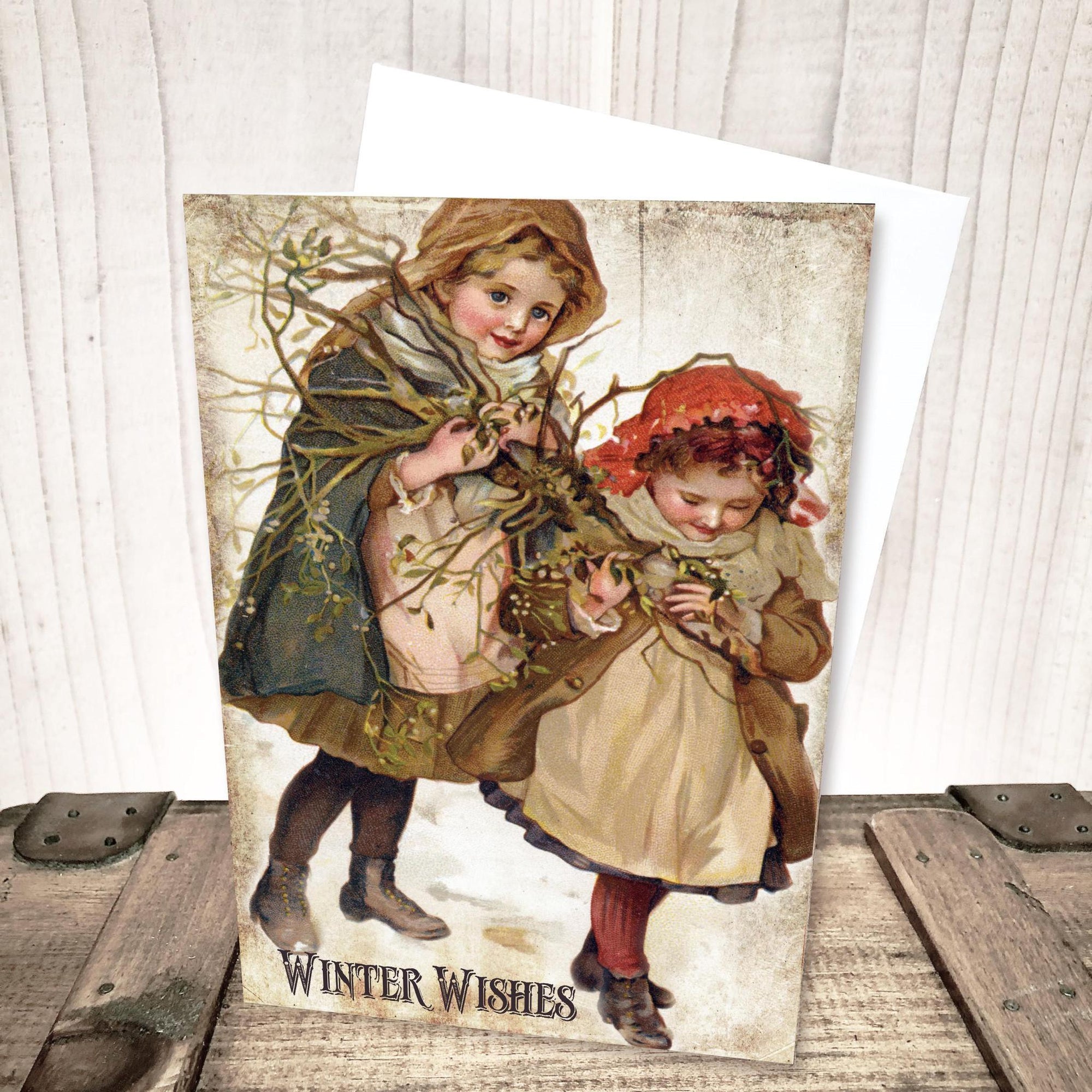 Vintage Winter Children Christmas Card by Yesterday's Best