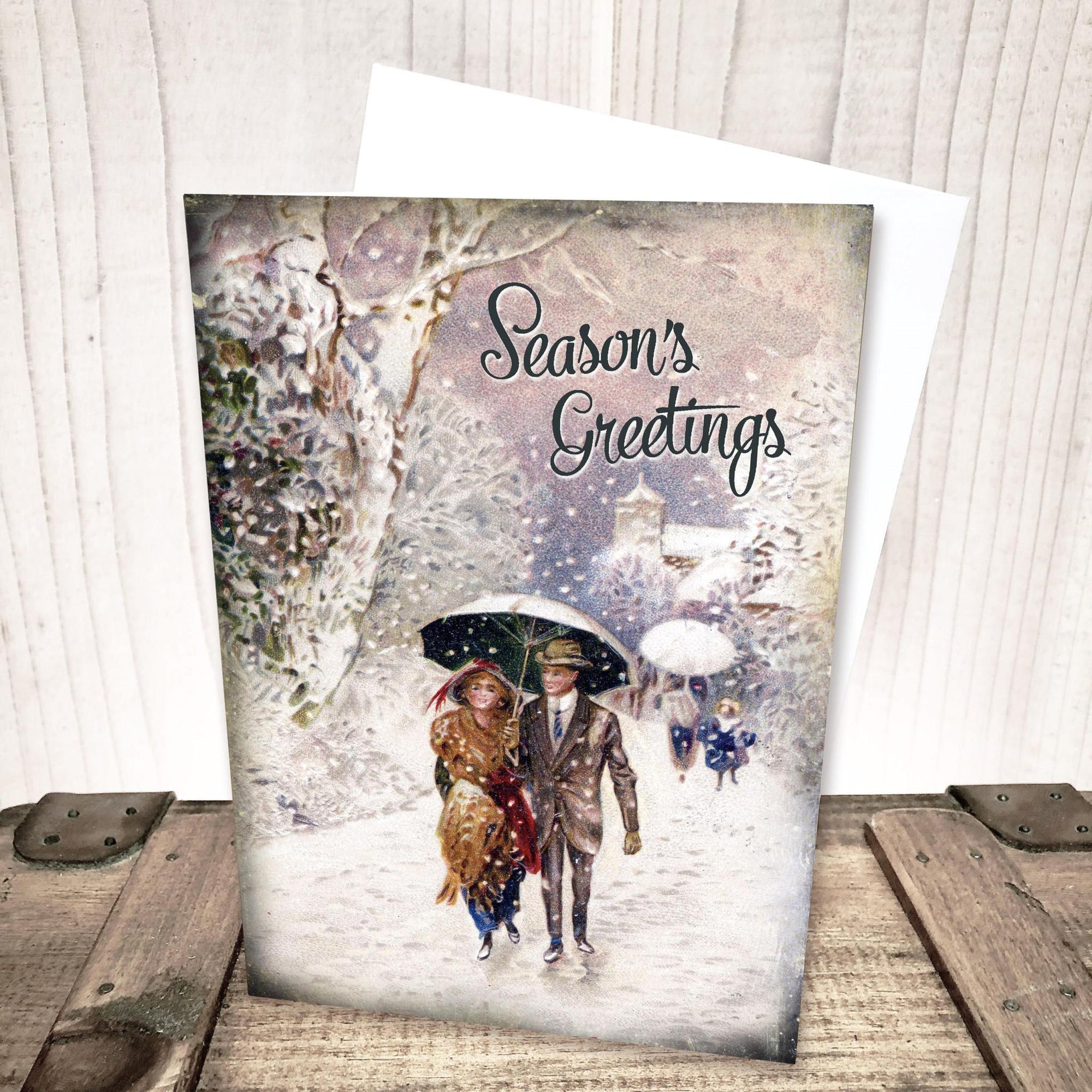 Vintage Winter Season's Greeting Christmas Card by Yesterday's Best