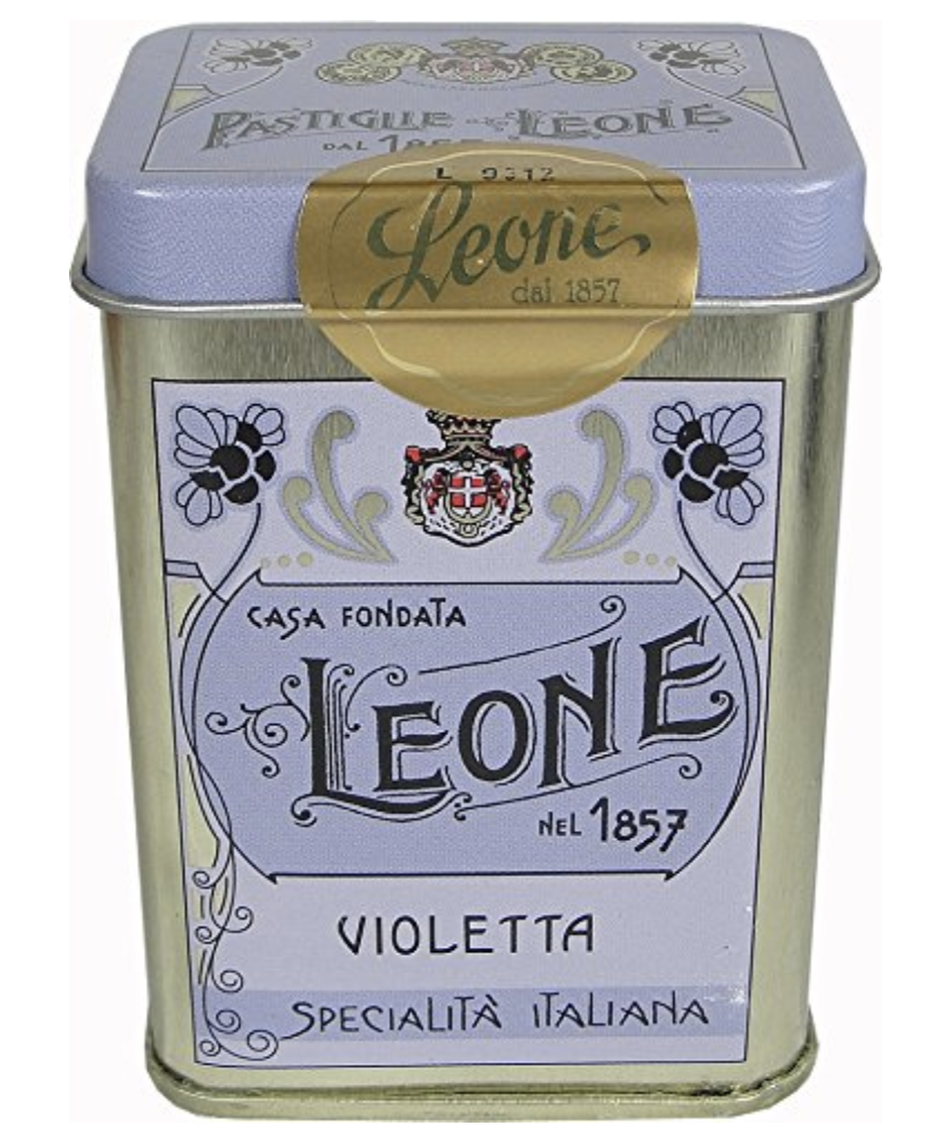 Violet Candies Pastigie Leone Tin 1.4 oz