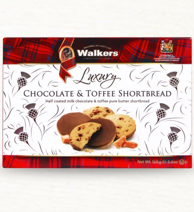 Walker's Half Coated Milk Chocolate & Toffee Shortbread