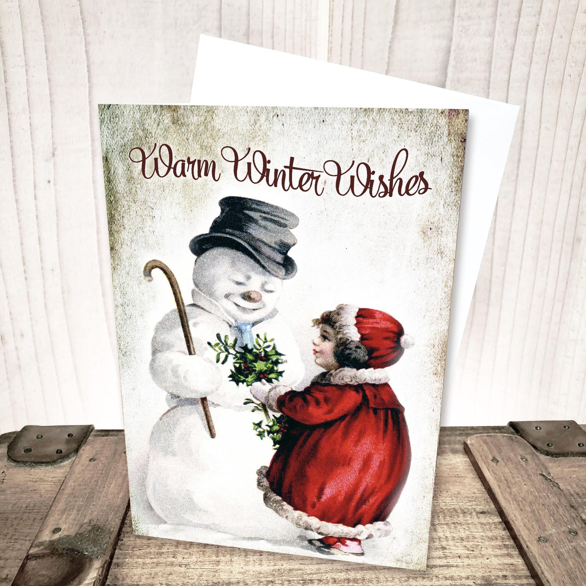 Warm Winter Wishes Snowman Christmas Card by Yesterday's Best