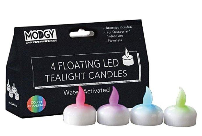 Water-Activated Floating Color Changing Tealight Candles (4 Count)
