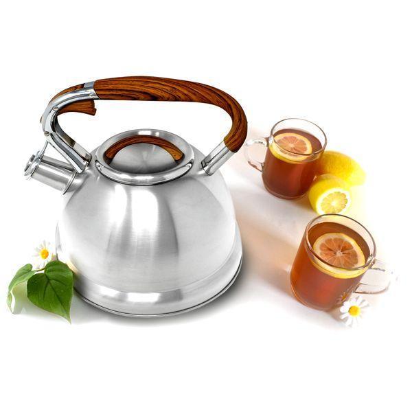Whistling Tea Kettle Stainless Steel with Wood Handle