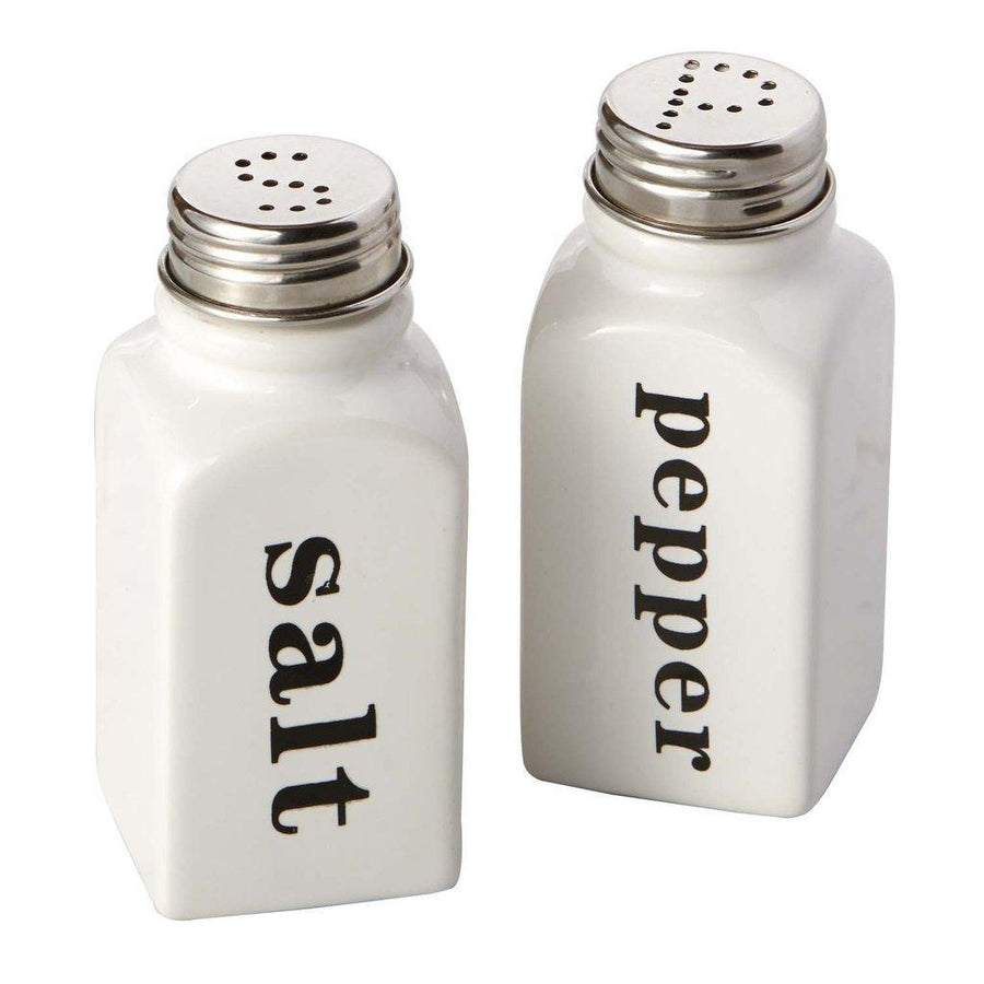 White Ceramic Salt and Pepper Shakers