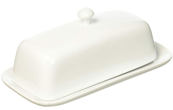 Colorful Stoneware Butter Dishes White