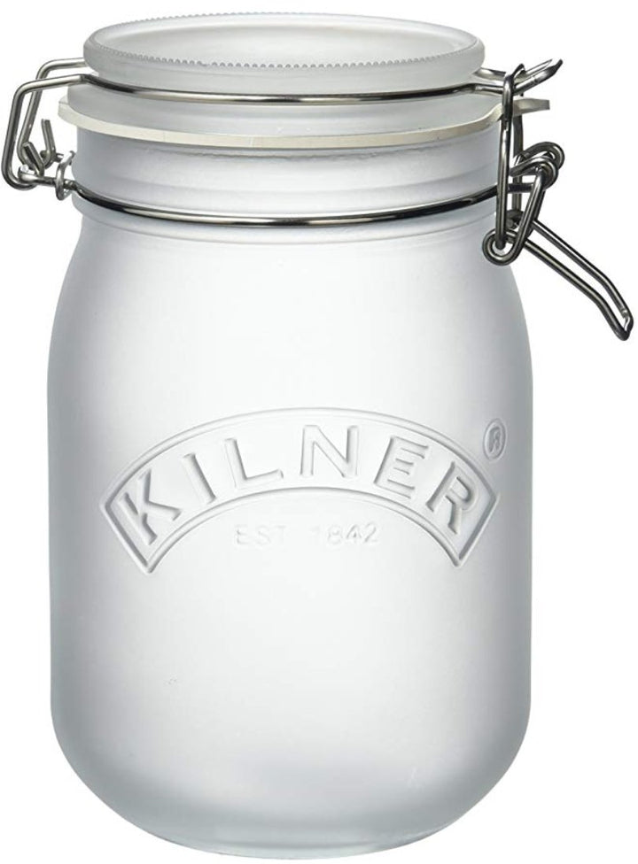 Kilner White Frosted Clip Top Jar, 1L White