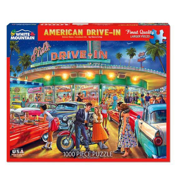 White Mountain Jigsaw Puzzle | American Drive In 1000 Piece