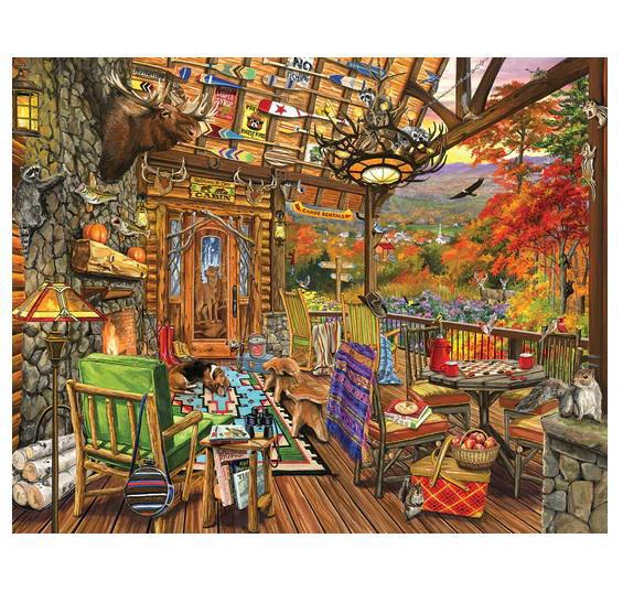 White Mountain Puzzles Autumn Porch Puzzle - 1000 piece