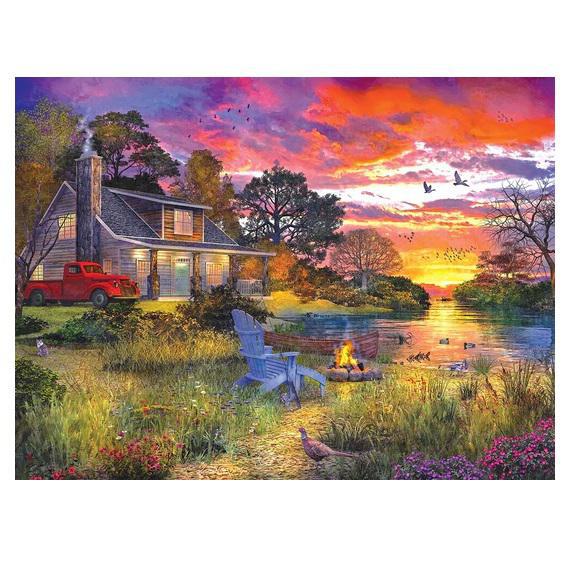 White Mountain Jigsaw Puzzle | Evening Cabin 1000 Piece