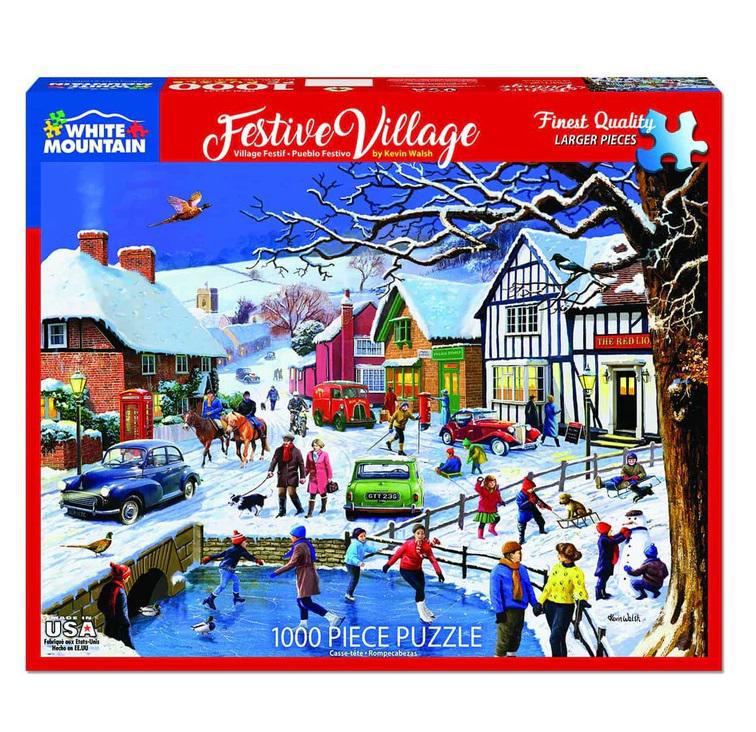 White Mountain Jigsaw Puzzle | Festive Village 1000 Piece