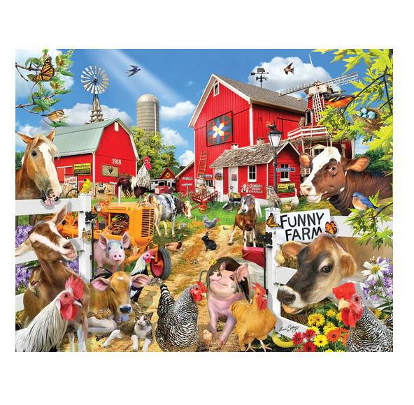 White Mountain Jigsaw Puzzle | Funny Farm - Seek and Find 1000 Piece