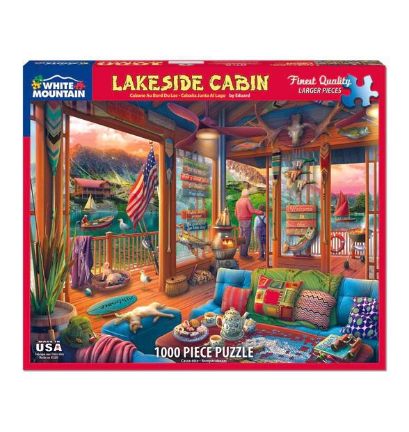 White Mountain Jigsaw Puzzle | Lakeside Cabin 1000 Piece