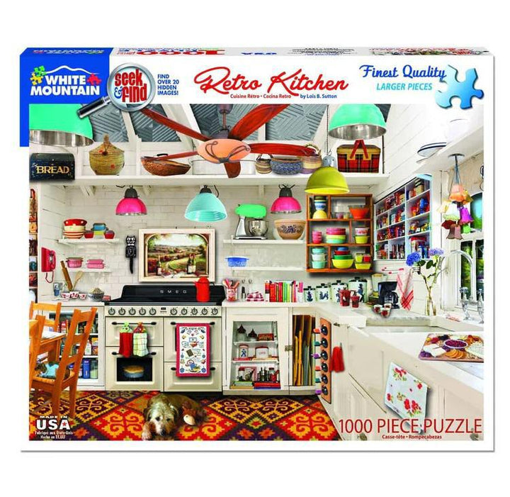 White Mountain Jigsaw Puzzle | Retro Kitchen - Seek and Find 1000 Piece