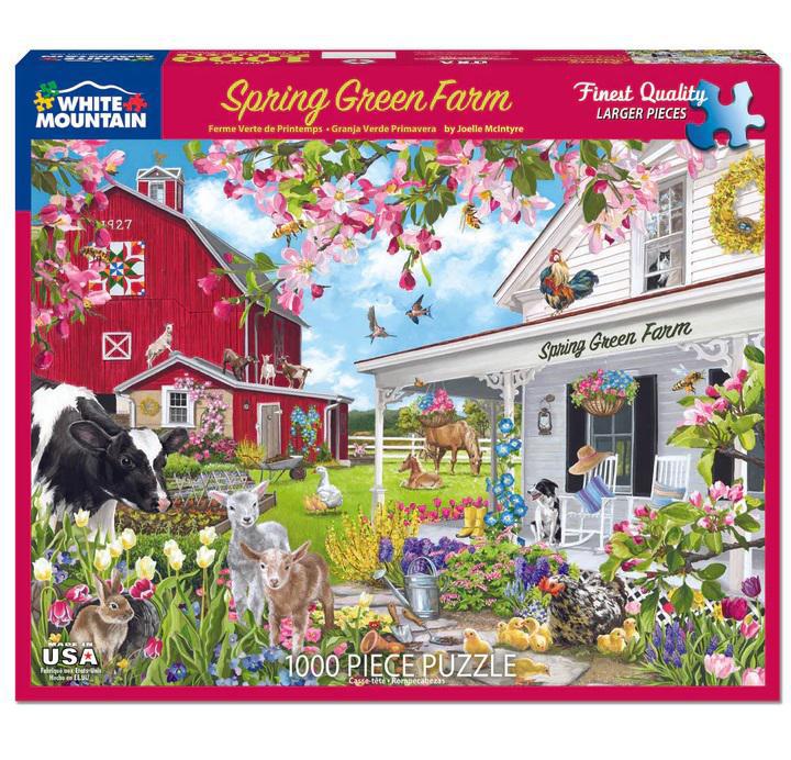 White Mountain Jigsaw Puzzle | Spring Green Farm 1000 Piece