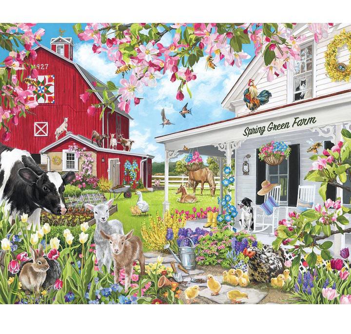 White Mountain Jigsaw Puzzle | Spring Green Farm 1000 Piece