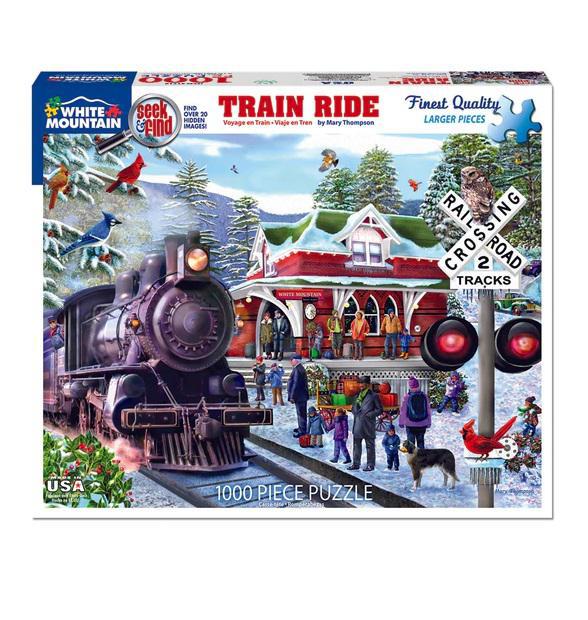 White Mountain Jigsaw Puzzle | Train Ride - Seek and Find 1000 Piece