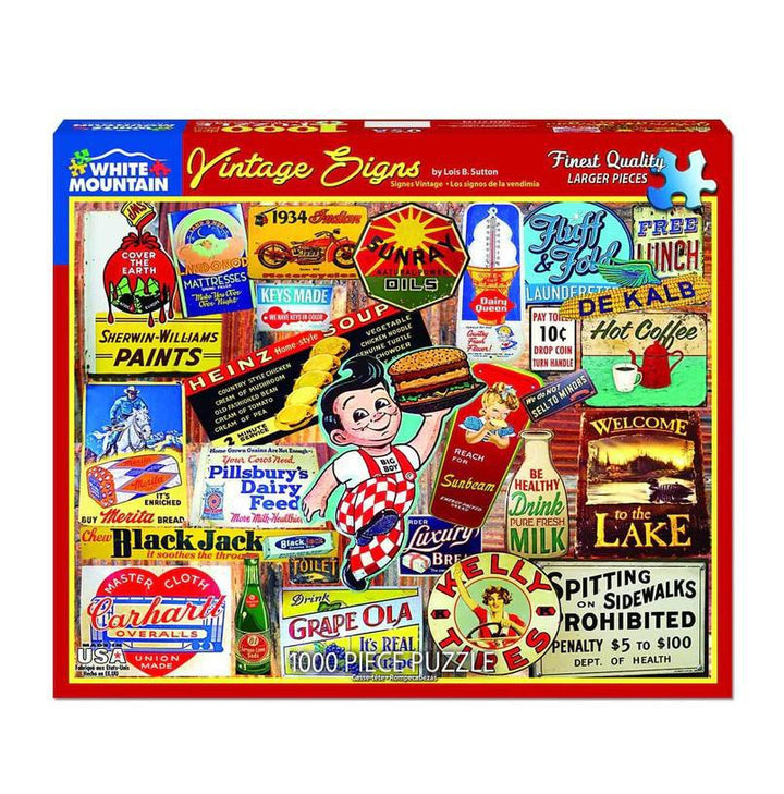White Mountain Jigsaw Puzzle | Vintage Signs 1000 Piece