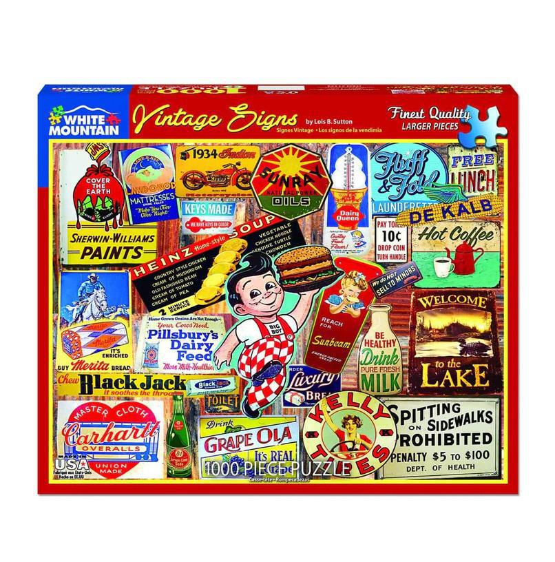 White Mountain Jigsaw Puzzle | Vintage Signs 1000 Piece