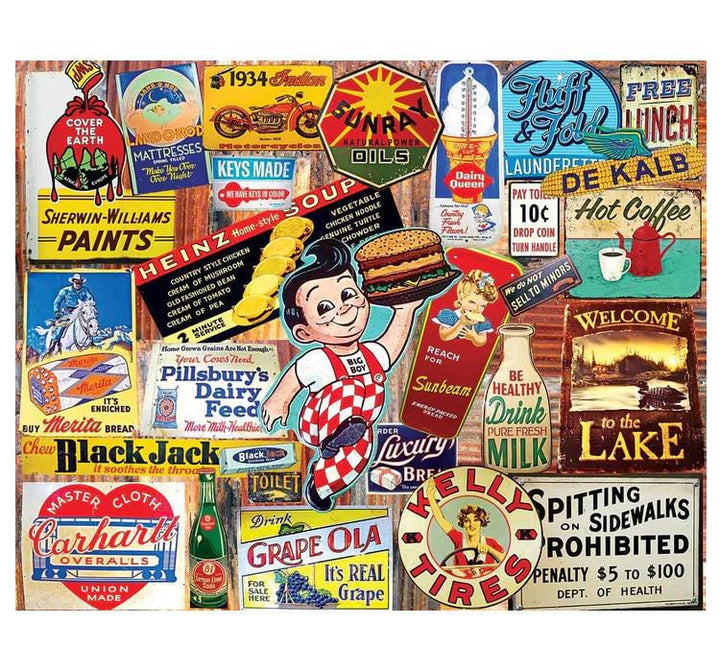 White Mountain Jigsaw Puzzle | Vintage Signs 1000 Piece