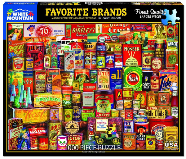 White Mountain Puzzle Favorite Brands 1000 Piece Jigsaw Puzzle
