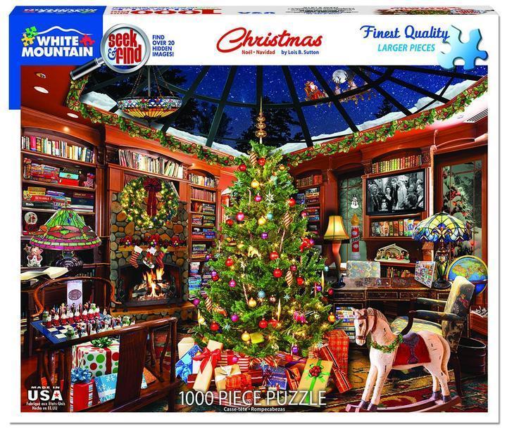 White Mountain Jigsaw Puzzle  Christmas - Seek and Find 1000 Piece -  Golden Gait Mercantile