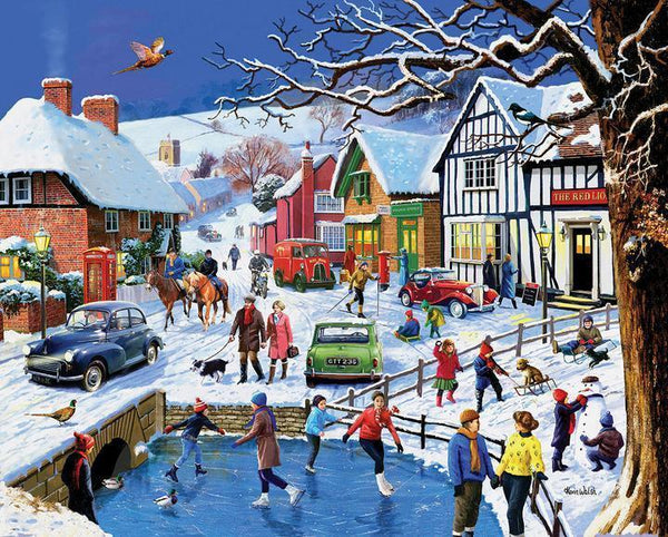 White Mountain Puzzles Festive Village 1000 Piece Puzzle